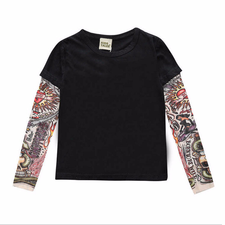 Tattoo long sleeve stitching top