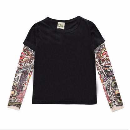 Tattoo long sleeve stitching top