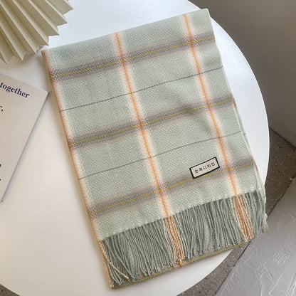 Women's Korean-style Autumn And Winter Plaid Scarf