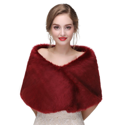 High-end Wedding Dress Winter Warm Fur Shawl