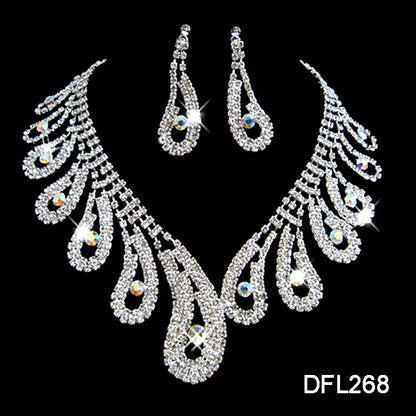 The New All-match Bride Bride Wedding Accessories Wholesale Diamond Suit Set Big Chain Necklace Set Wholesale