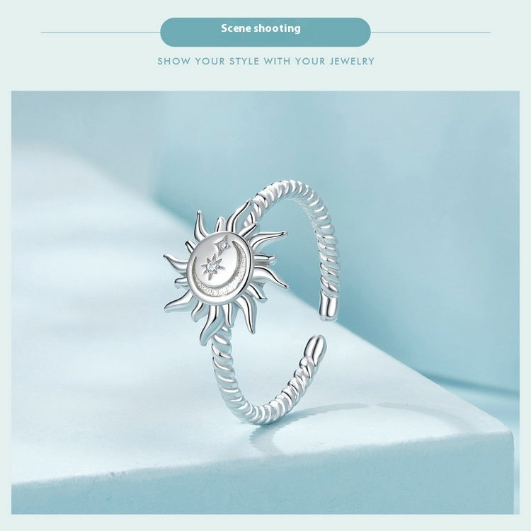 Warm Sun S925 Sterling Silver Adjustable Ring