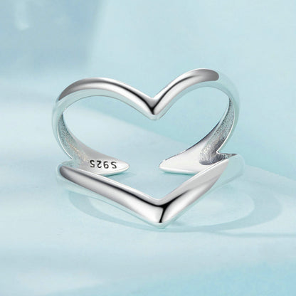 Simple V-shaped Double-layer Ring Women