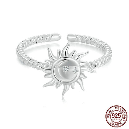 Warm Sun S925 Sterling Silver Adjustable Ring