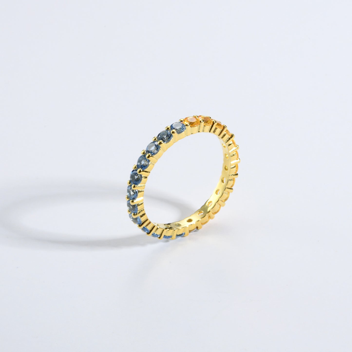 Colorful Diamond Round Simple Elegant Ring