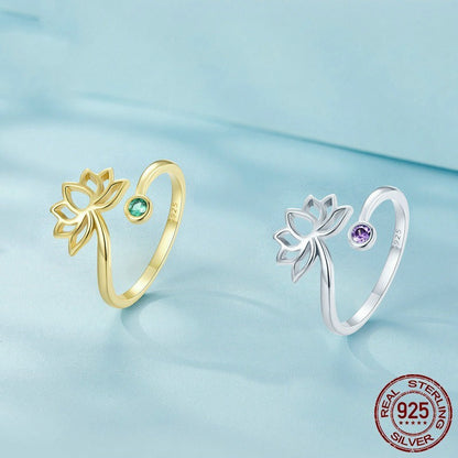 Simple Lotus Ring 925 Silver