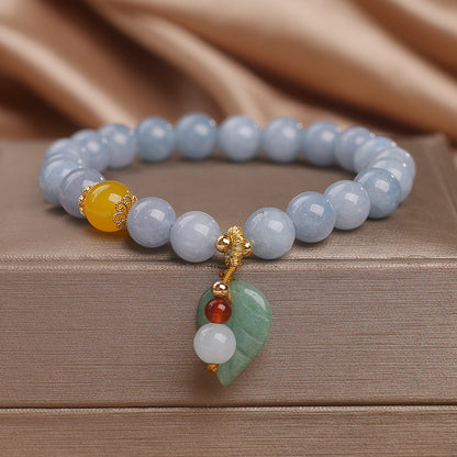 Aquamarine Bracelet Female Ins Special-interest Design Ethnic Style