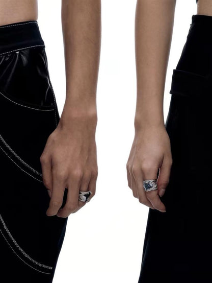 Women's Unisex Style Denim Stitching Ring