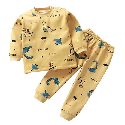 Children's Thermal Underwear Suit Fleece-lined Thickened Boys Girls Autumn Clothing