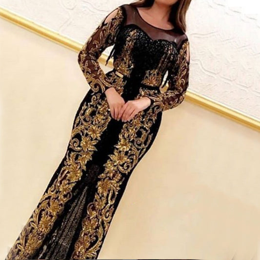 Women's Long Sleeve Sequins Dress