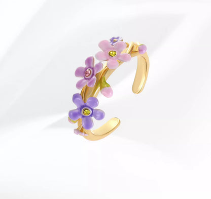 Women's Adjustable Myosotis Sylvatica Small Flower Ring