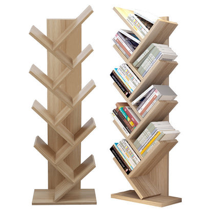 Livingandhome Rustic Standing Tree Bookshelf Wood Display Rack Kids Bookshelf  Bookshelves for Home