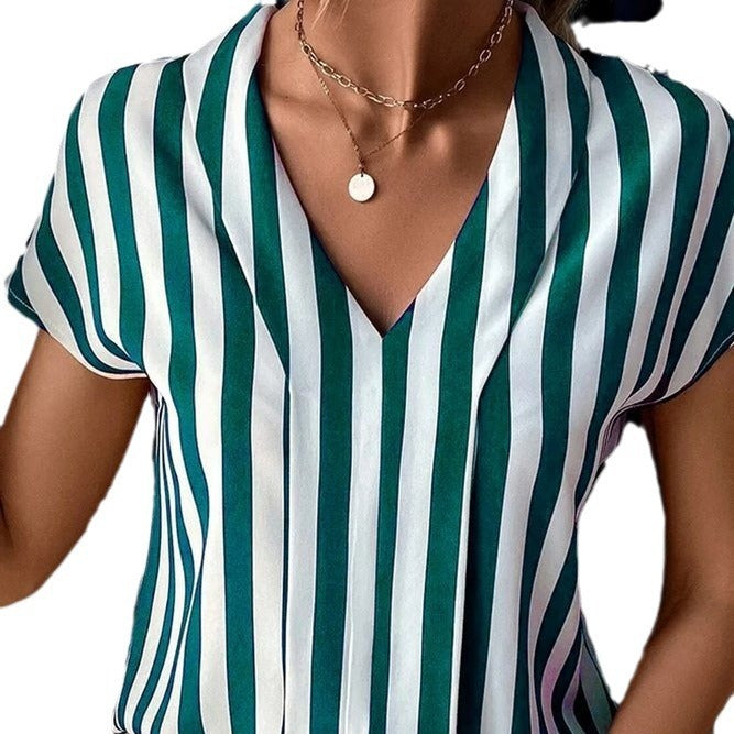 Striped Loose Printed Top For Women