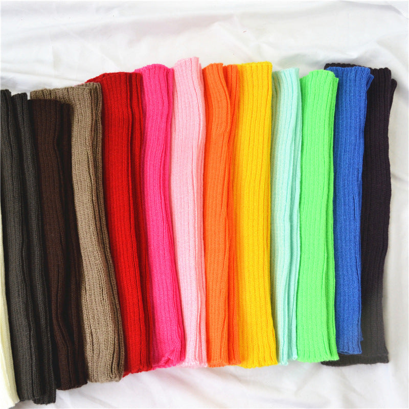 Candy Color Japanese Solid Color Bunching Socks