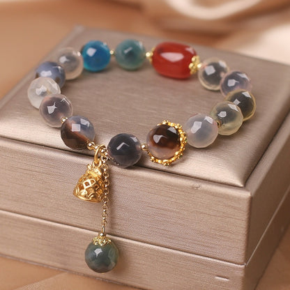 High-grade Natural Sugar Heart Agate Bracelet Women's Light Luxury