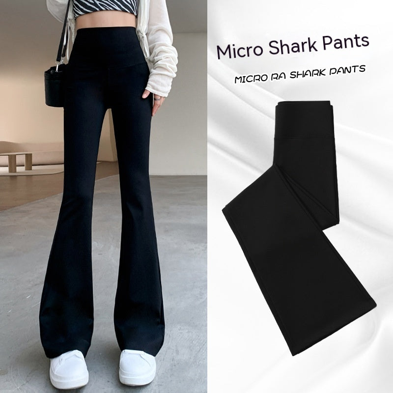 Spring And Autumn Skinny Shark Pants Outer Wear Black High Waist Slimming