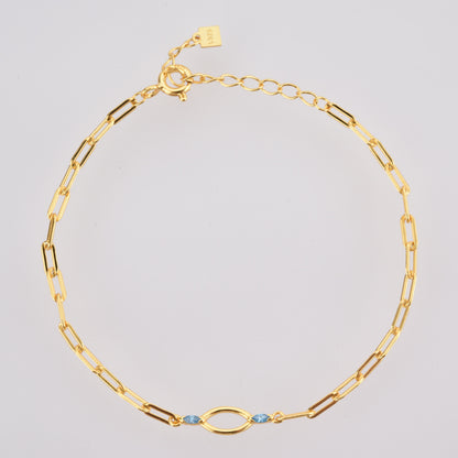 Rectangular Chain Horse Eye Long Bracelet