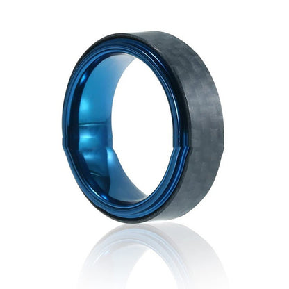 Black Carbon Fiber Combined Ring Set