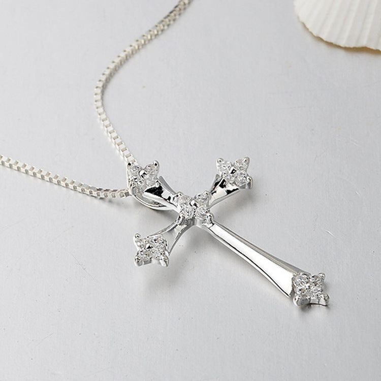 Fashion Sterling Silver Cross Necklace For Women