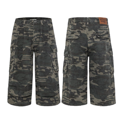 Camouflage Large Pocket American Street Men's Loose Casual Shorts