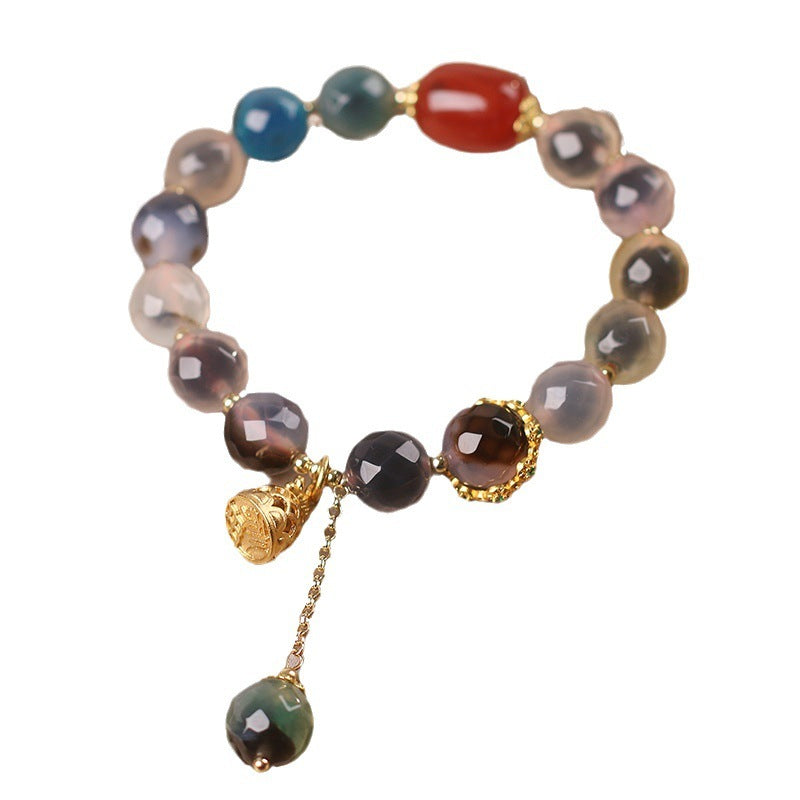 High-grade Natural Sugar Heart Agate Bracelet Women's Light Luxury