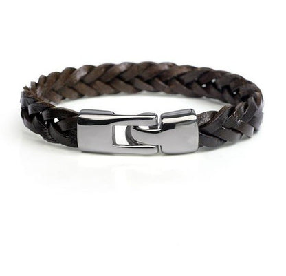 Leather alloy vintage hand-woven bracelet