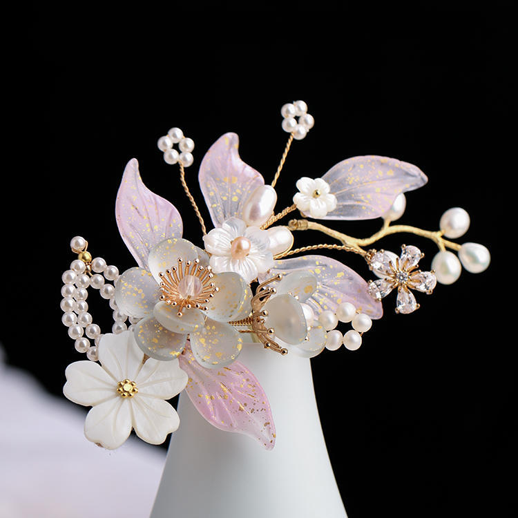 Hanfu Ancient Style Handmade Hair Crown Fringed Gradient All-match Hair Accessories