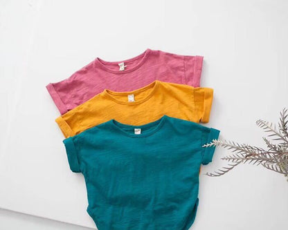 T-shirt slub cotton casual top