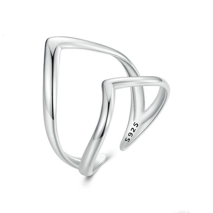 Simple V-shaped Double-layer Ring Women