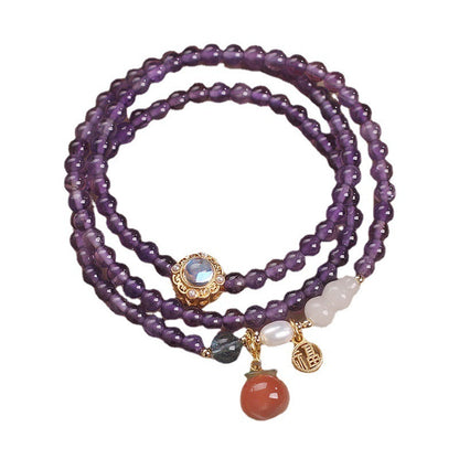 Ethnic Style Natural Amethyst Multi-Circle Bracelet