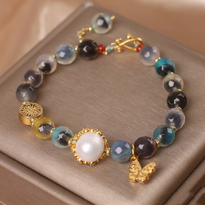 Ethnic Style Natural Heart Agate Bracelet