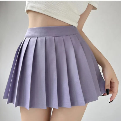 Girl's Pleated Skirt Women's Summer Short Skirt Korean Style High Waist Suit Draping Anti-exposure A- Line Skirt