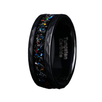 Fashion Color Opal Tungsten Gold Ring