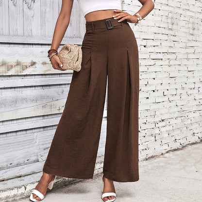 Foreign Trade High Waist Wide Leg Casual Trousers