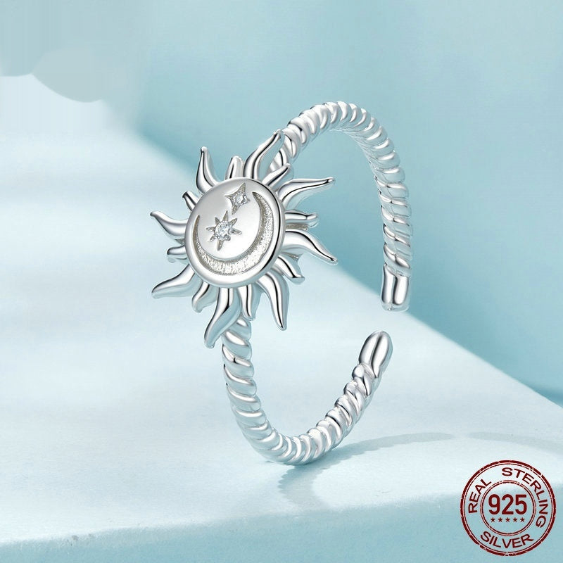 Warm Sun S925 Sterling Silver Adjustable Ring