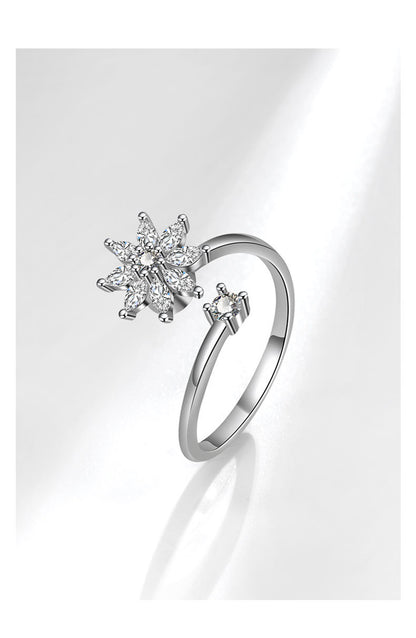 S925 Silver Snowflake Spinning Ring