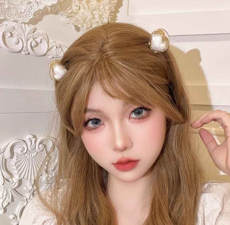 High-grade Girly Style Light Luxury Delicate Bead-set Diamond Love Pearl Cute Trumpet Loose Clip Head Clip Grip