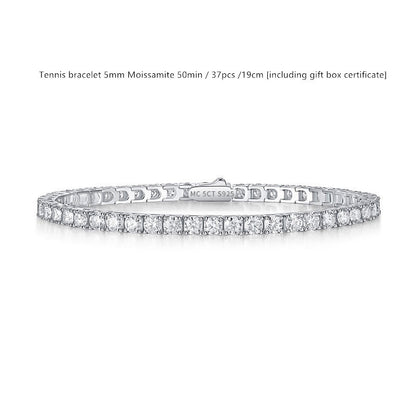 Sterling Silver D Color Moissanite Tennis Bracelet For Women