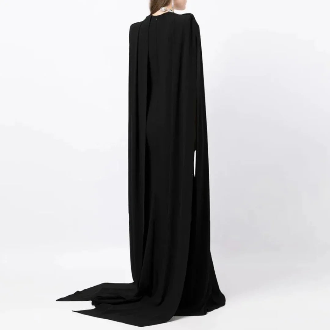 Mina Customized Women's Square Neck Evening Gown With Back Slit Wedding Guest Gown Special Occasion Gown Party Dress Ball Gowns