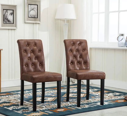 mcc direct Set of 2 Lined Fabric Dining Chairs With Solid Wooden Legs For Home & Commercial Restaurants