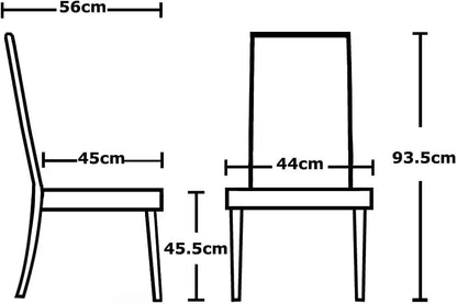 mcc direct Set of 2 Lined Fabric Dining Chairs With Solid Wooden Legs For Home & Commercial Restaurants