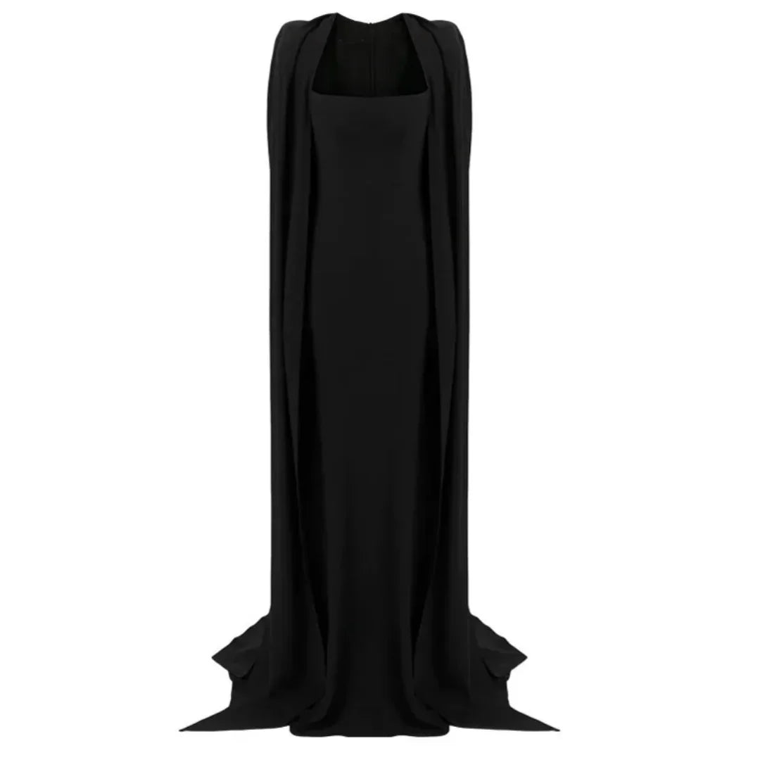 Mina Customized Women's Square Neck Evening Gown With Back Slit Wedding Guest Gown Special Occasion Gown Party Dress Ball Gowns