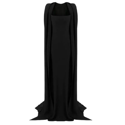 Mina Customized Women's Square Neck Evening Gown With Back Slit Wedding Guest Gown Special Occasion Gown Party Dress Ball Gowns