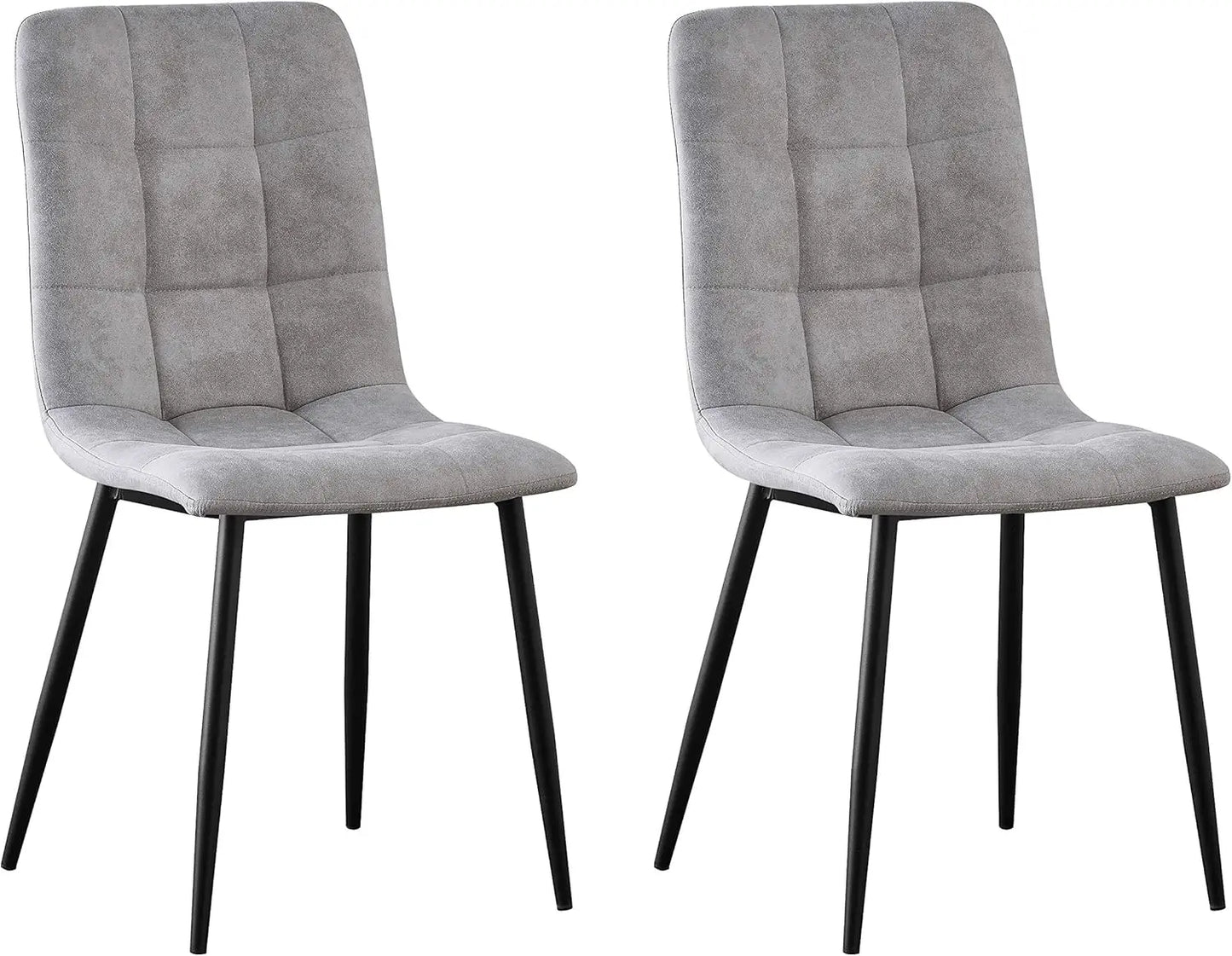 Set of 2 Faux Matte Suede Leather Dining Chairs With metal Legs home& restaurants henri