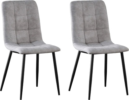 Set of 2 Faux Matte Suede Leather Dining Chairs With metal Legs home& restaurants henri