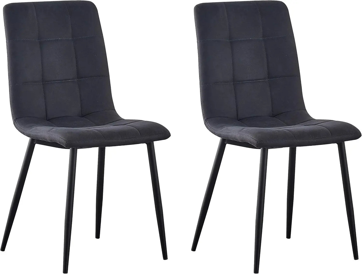 Set of 2 Faux Matte Suede Leather Dining Chairs With metal Legs home& restaurants henri