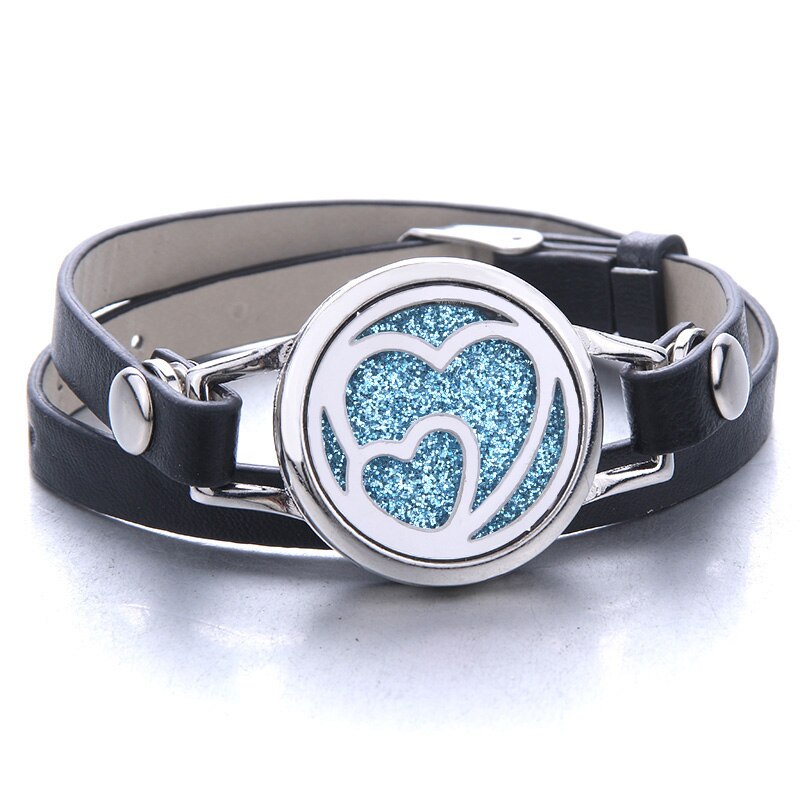 Tree of Life Aromatherapy Jewelry Essential Oil Diffuser Locket Leather Bracelet Magnet Stainless Steel Perfume Aroma Bracelet