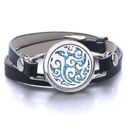 Tree of Life Aromatherapy Jewelry Essential Oil Diffuser Locket Leather Bracelet Magnet Stainless Steel Perfume Aroma Bracelet