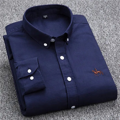 S-7XL Plus Size New Men's 100% Cotton Oxford Shirts