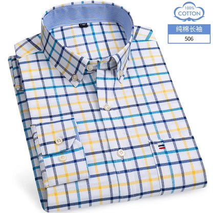 S-7XL Plus Size New Men's 100% Cotton Oxford Shirts